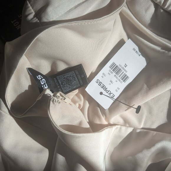 Express V-Neck Cream Midi with Cutout Back - Picture 6 of 6